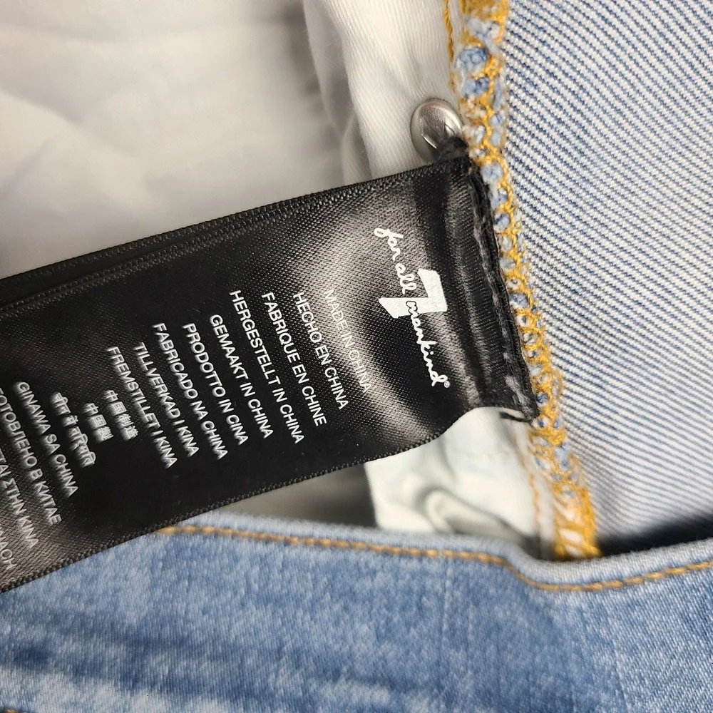 7‎ For All Mankind Jeans Mens 40x32 Slim Taper Fit Adrien Light Wash 7FAM Denim